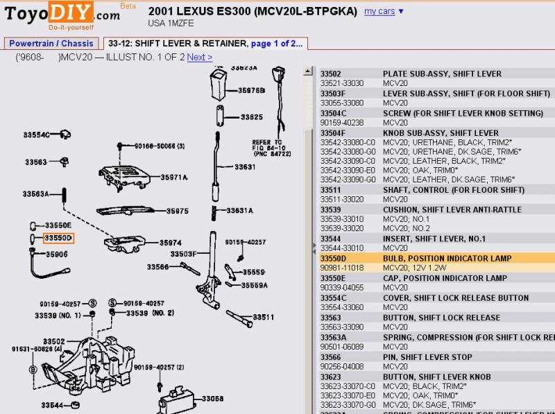 toyota camry gear shift bulb #4