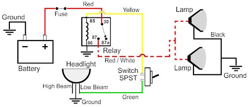 Diagram Based Relay Wiring Diagram For Driving Lights