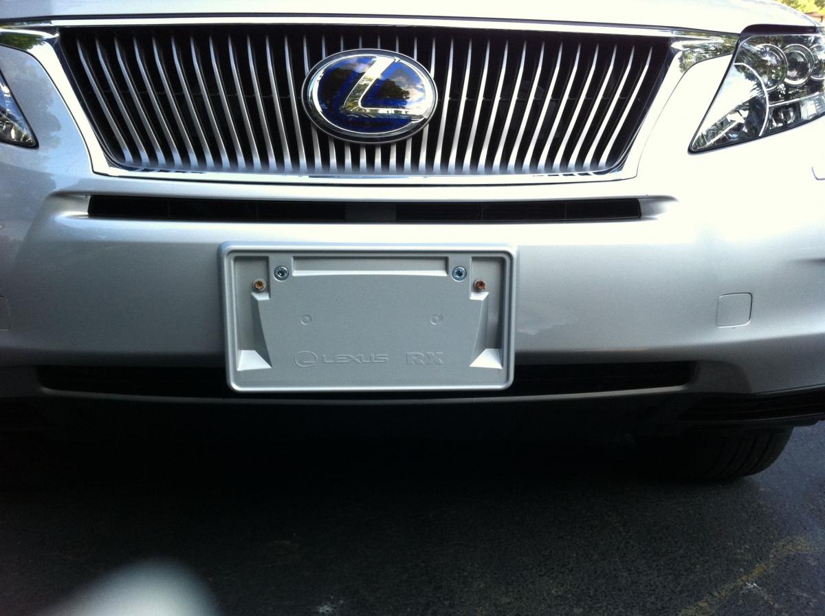 Install bmw license tag frame front bumper #4