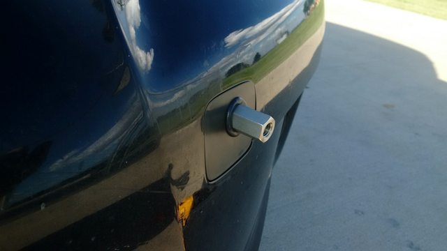 How to prevent tow hook license plate frame from spinning 360