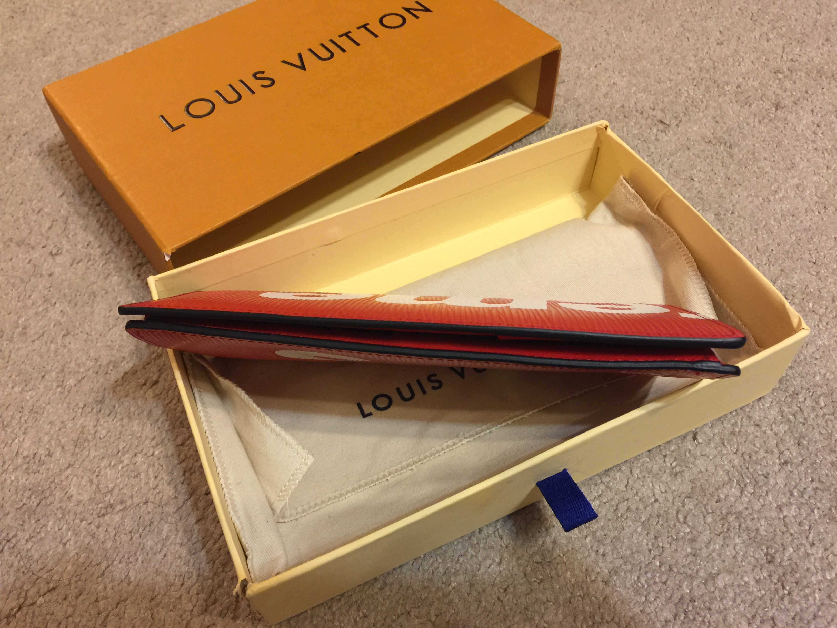 KS Authentic Louis Vuitton/Supreme Collab Red Epi Brazza Wallet - ClubLexus  - Lexus Forum Discussion