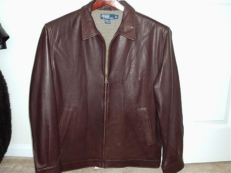polo brown leather jacket