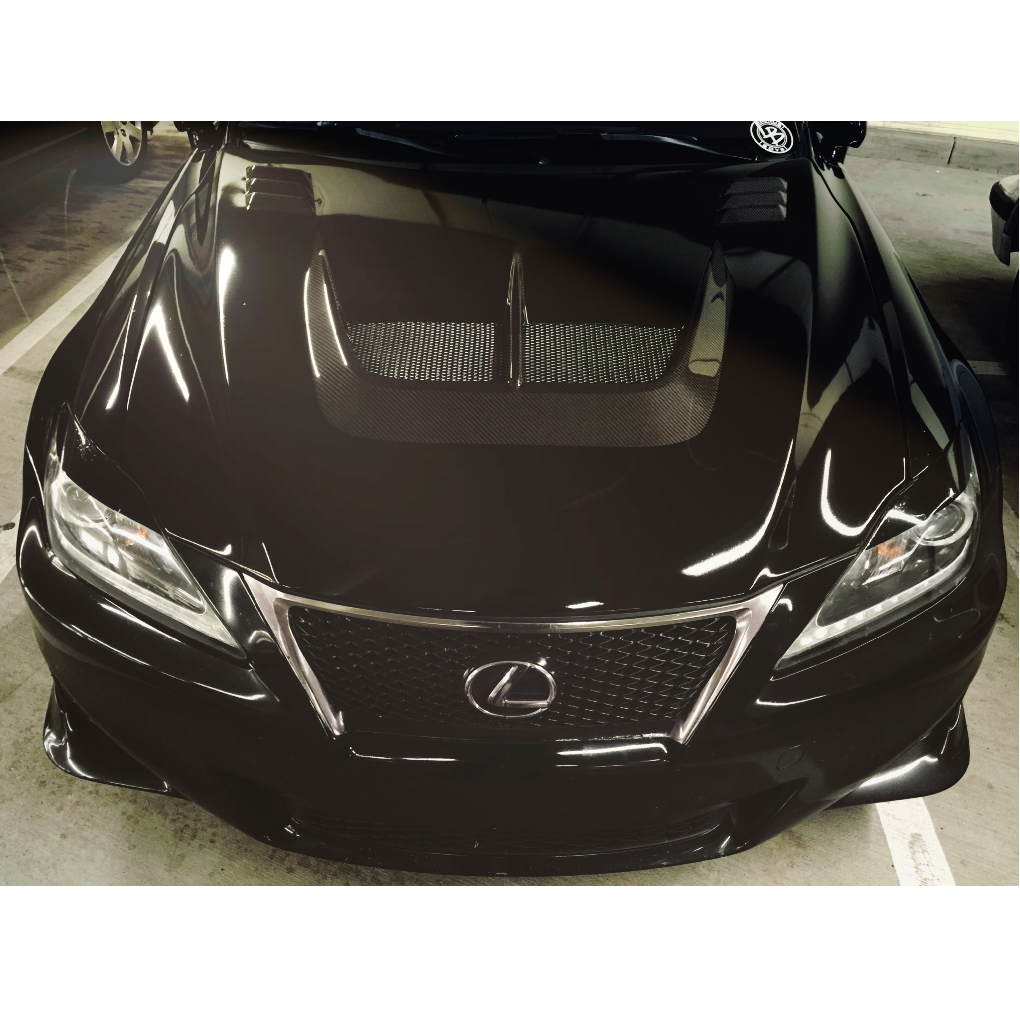 Painted carbon fiber hood