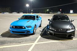 Lexus ISF vs Ford Mustang GT (Fun photo shoot)-parkinglot.jpg