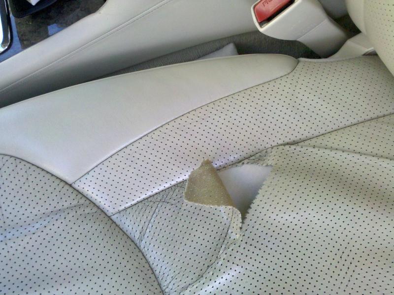 how to repair ripped car seat. It's a pretty big tear and it's