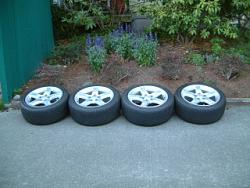 GS400 17&quot; OEM 5 star w/ brand new tires-4-rims-lined-up.-small-photo.jpg