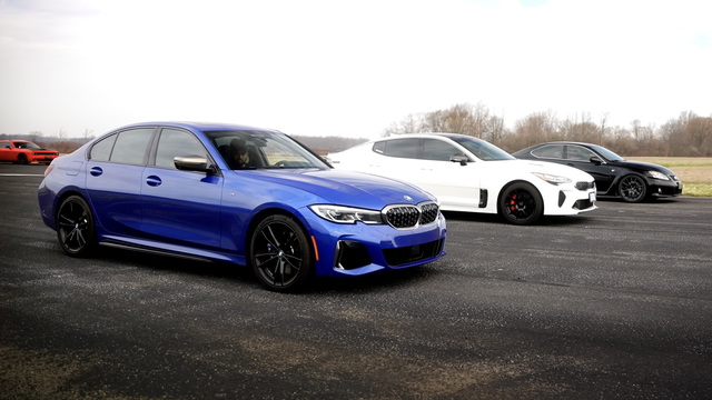 Lexus IS F Drag Races a Kia Stinger, BMW M340i