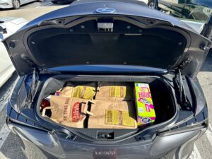 LC 500 Convertible trunk with groceries